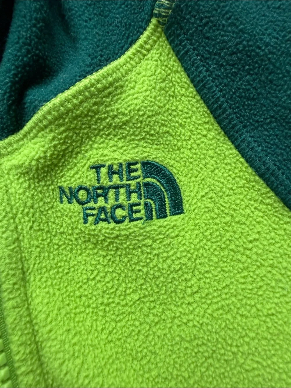 The North Face Kids Green and Forest Hooded Fleece Jacket